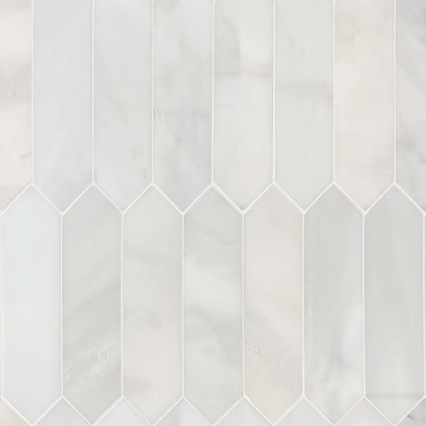 Msi Arabescato Carrara Picket 10.63"X12" Honed Mesh-Mounted Mosaic Marble Floor & Wall Tile, 10PK ZOR-MD-0477 - main